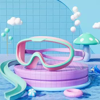 Новые детские очки для плавания с большой оправой, водонепроницаемые, антизапотевающие, с защитой от УФ-излучения и высокой прозрачностью.