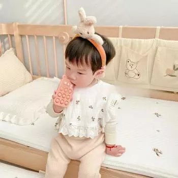 Новые детские силиконовые прорезыватели для зубов, игрушки из пищевого BPA в форме телефона для новорожденных, безопасные для шлифования, сенсорные, образовательные розовый