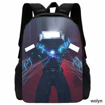 Новые детские туалетные сумки Skibidi, школьная сумка для мальчиков и девочек, рюкзак Titan Speakerman, рюкзак для путешествий в стиле аниме 15 inches