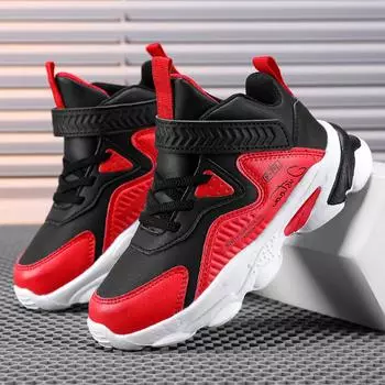 Новые детские туфли для мальчиков, кроссовки из кожи, модные осенние детские кроссовки для улицы, нескользящие, для школы, ходьбы, спорта, тенниса, мальчиков 27 красный