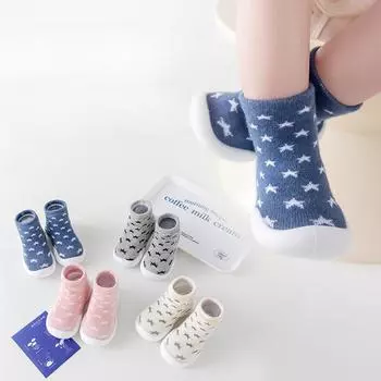 Новые детские туфли для малышей, для дома и улицы, мягкая подошва, носки, двойные носки, нескользящие и дышащие 18