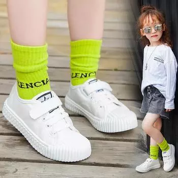 Новые детские туфли из белой парусины с подошвой из бисквита для мальчиков и девочек, детские дышащие туфли с мягкой подошвой 22