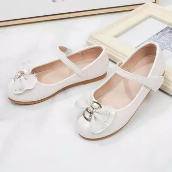 Новые детские туфли Мэри Джейн для девочек, белые мягкие весенне-осенние мокасины, детские балетки для свадьбы 24 чёрный