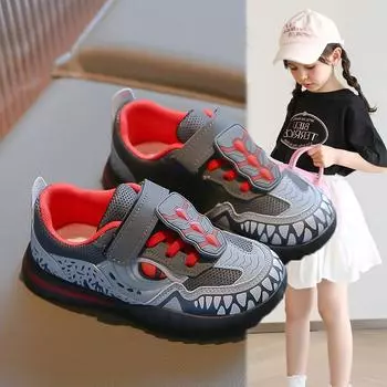 Новые детские удобные кроссовки с мягкой подошвой, сетчатые, дышащие и легкие, повседневные кроссовки для мальчиков 26 красный