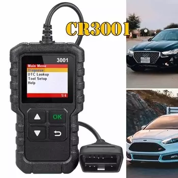 Новые диагностические инструменты X431 CR3001 Car Full OBD2 Автомобильный многоязычный сканер кодов Проверка инструмента Двигатель Бесплатное обновление чёрный