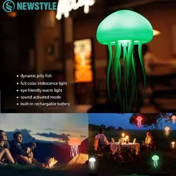 Новые динамические ночники в виде медуз, мультяшная прикроватная лампа в виде медуз, голосовое управление, гибкие щупальца, милые ночники для сна Suspension Models