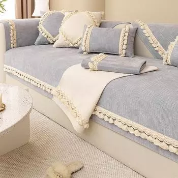 Новые диванные подушки из синели для всех сезонов, нескользящие подушки для гостиной, универсальные тканевые полотенца для дивана для гостиной 70*70cm