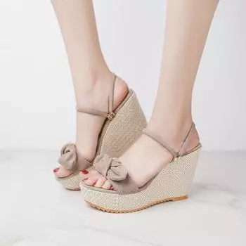 Новые дизайнерские джинсовые сандалии. Женские сандалии. Высококачественные туфли на танкетке и высоком каблуке. Туфли на платформе с открытым носком. Женские сандалии на толстой подошве. 35