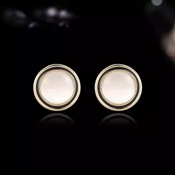 Новые дизайнерские круглые опаловые серьги для женщин, позолоченные украшения, простые винтажные серьги-гвоздики, модные свадебные серьги-гвоздики 2022 года