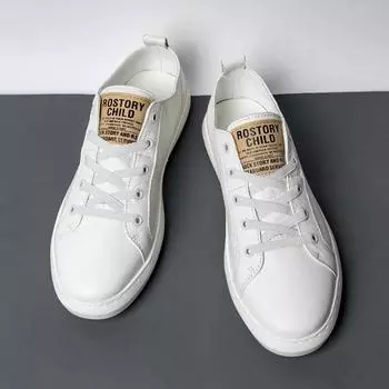 Новые дизайнерские мужские кроссовки из натуральной кожи, роскошные брендовые мужские белые туфли, повседневная обувь в минималистичном стиле, универсальная обувь для отдыха 38 белый