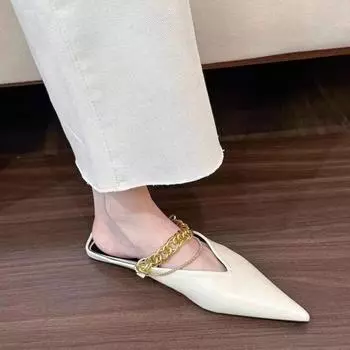 Новые дизайнерские тапочки с острым носком из зеркальной серебристой кожи, женские летние туфли с хрустальной тесьмой, уличные шлепанцы, сандалии на низком каблуке 35