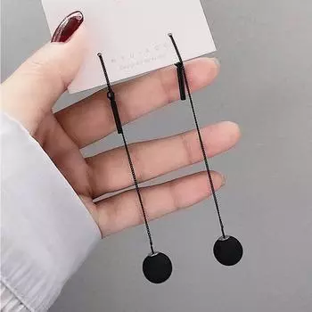 Новые длинные кисточки, черный Джокер, контрактные металлические серьги-капли с шариками, женские темпераментные свадебные украшения, подарок чёрный