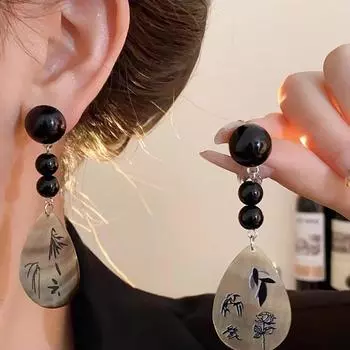 Новые длинные персонализированные серьги-джокеры с принтом в виде капель воды и бисера, женские ювелирные изделия