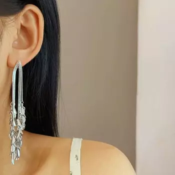 Новые длинные серьги с кисточками из пшеницы, модные изысканные ювелирные изделия, женские серьги, праздничные подарки на вечеринку как