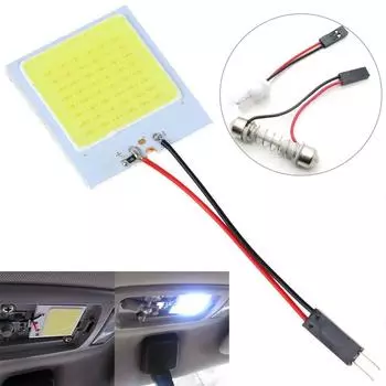 Новые два разъема белый COB светодиод 3W 12V автомобильный салон панель купольная лампа лампа не излучает без стробоскопа легко устанавливается
