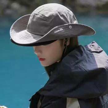 Новые двухполые шляпы-ведра в стиле ретро для походов, летняя защита от солнца на открытом воздухе, универсальные ковбойские кепки в стиле вестерн для мужчин и женщин 56-58cm чёрный