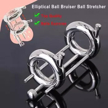Новые двухслойные шарики, растягивающиеся из нержавеющей стали, регулируемые растяжители для яичек, удерживающие мошонку, CBT, секс-игрушки для мужчин A-32mm