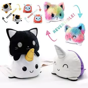 Новые двусторонние красивые подарки, горячая распродажа, двухсторонние вечерние морские животные, кукла, плюшевые игрушки, осьминог, животные, высокое качество, смешно, новое поступление в Великобритании 6