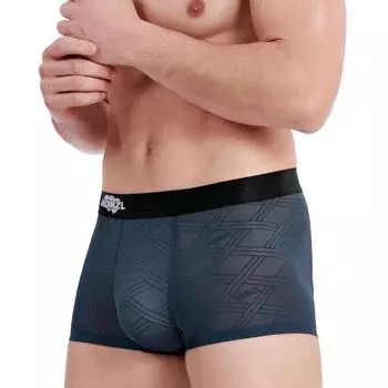 Новые дышащие боксеры из жаккардового шелка, не оставляющие следов, удобные мужские шорты с четырьмя углами L чёрный
