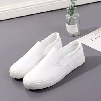 Новые дышащие кроссовки из мягкой кожи, женские белые туфли, корейская версия, студенческие туфли для скейтбординга на шнуровке, полностью черные рабочие туфли 35 белый