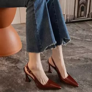 Новые дышащие модные женские туфли, босоножки на шпильках для женщин, тонкие каблуки, удобные и элегантные, в продаже оптом оптом 34