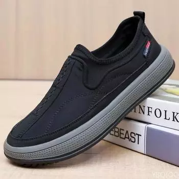 Новые дышащие мужские туфли повседневные парусиновые туфли среднего возраста пожилые нескользящие плоские удобные мужские туфли на толстой подошве Zapatos Homme 39 серый