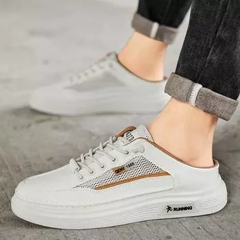 Новые дышащие повседневные полускользящие сандалии для студентов мужского пола, нескользящие ленивые туфли, качественная амортизация, нескользящая обувь для доски 39