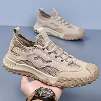 Новые дышащие повседневные туфли из сетки, летние противоскользящие и износостойкие походные туфли 39