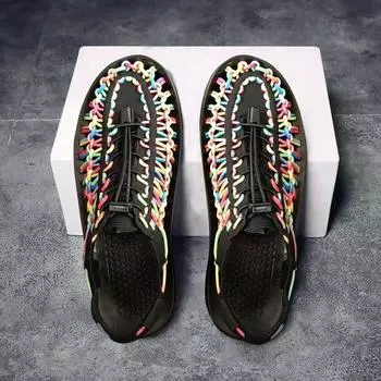 Новые дышащие сандалии размера 35-46, женские модные повседневные тканые сандалии, пляжная женская обувь, обувь для пар 35 белый