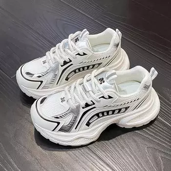 Новые дышащие сетчатые осенние туфли для женщин 2024 года, горячая распродажа, легкие нескользящие женские вулканизированные туфли Zapatillas De Mujer 35 чёрный