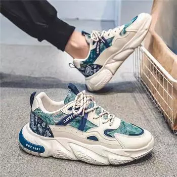 Новые дышащие туфли мужские спортивные туфли корейской версии модные повседневные туфли на толстой подошве 39