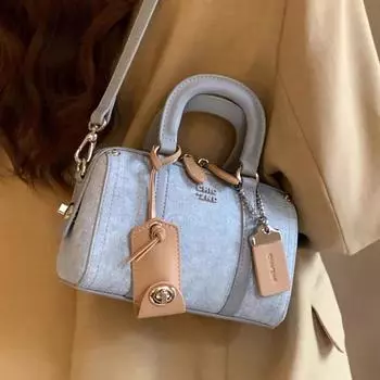 Новые джинсовые холщовые сумки с верхней ручкой для женщин, высококачественные синие сумки-подушки, простые универсальные женские сумки через подмышку