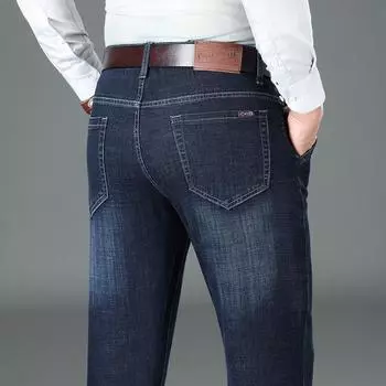 Новые джинсовые весенние роскошные деловые мужские длинные брюки, удобная одежда с высокой талией, мужские брюки 28