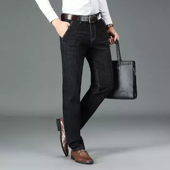 Новые джинсовые весенние роскошные деловые мужские длинные брюки, удобная одежда с высокой талией, мужские брюки 28