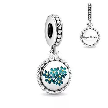 Новые европейские бусины «My Pet Dog Cat Forget-Me-Not Flower Diy», подходят оригинальные подвески, серебряный браслет 925, ювелирные изделия F040