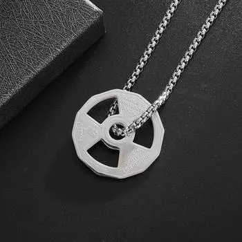 Новые европейские и американские аксессуары для штанги и гантелей Новое ожерелье из нержавеющей стали с жемчугом Мужской кулон