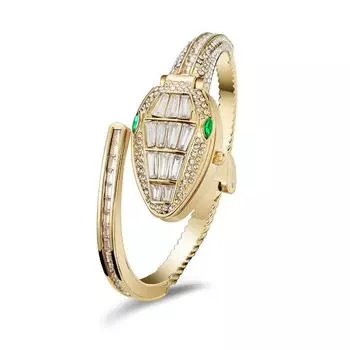 Новые европейские и американские модные нишевые ретро-браслет с бриллиантами в виде змеи женские часы