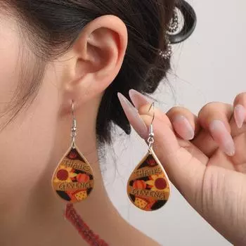 Новые европейские и американские персонализированные модные серьги-капли в виде тыквы и подсолнуха