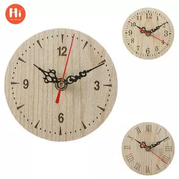Новые европейские и американские ретро круглые деревянные маленькие часы, креативный ретро европейский домашний маленький будильник