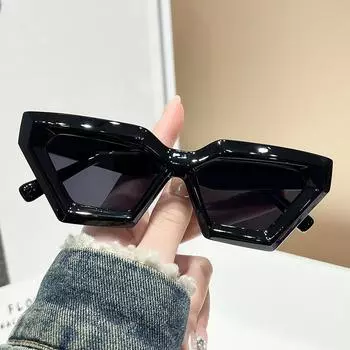 Новые европейские и американские солнцезащитные очки «кошачий глаз» в маленькой оправе, модные и модные женские высококачественные солнцезащитные очки в толстой оправе серый/чёрный