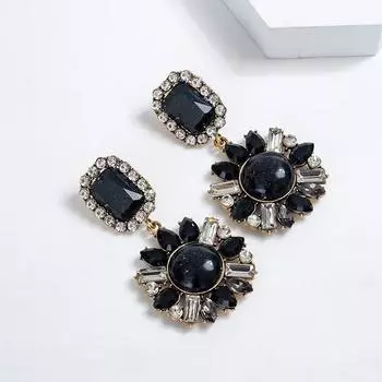 Новые европейские кристальные красочные серьги со стразами для женщин, богемные геометрические висячие серьги, модные популярные вечерние ювелирные изделия, подарок зелёный