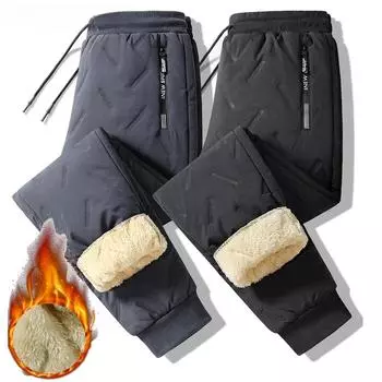 Новые флисовые теплые зимние брюки повседневные утепленные спортивные брюки винтажные термо-штаны High Street черные спортивные брюки женская одежда M чёрный