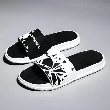 Новые фрагментированные тапочки мужские летние толстоподошвенные нескользящие модные большого размера крутые тапочки 36/37