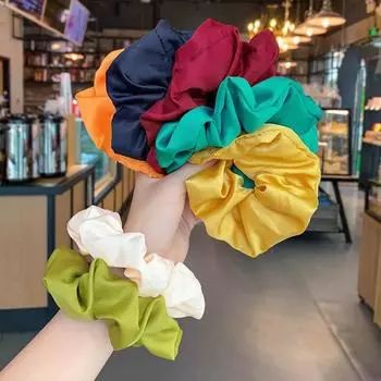 Новые французские атласные газовые резинки для волос, однотонные резинки для волос с мраморной головкой, кожаные резинки для волос, аксессуары для волос