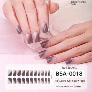 Новые французские луковые пудры гелевые наклейки для ногтей без выпечки гелевые наклейки для ногтей шахматные наклейки для ногтей BSA-0018