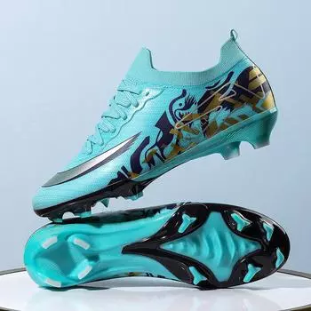 Новые футбольные бутсы C Luo с высокими эксплуатационными характеристиками, нескользящие, дышащие и износостойкие, более легкие, дышащие и удобные для тренировок перед соревнованиями. 35
