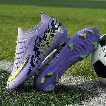 Новые футбольные бутсы C Luo с высокими эксплуатационными характеристиками, нескользящие, дышащие и износостойкие, более легкие, дышащие и удобные для тренировок перед соревнованиями. 35