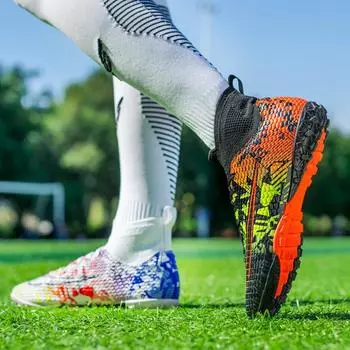 Новые футбольные бутсы Jinjiang для мужчин и женщин, сломанные ногти, студенческие AG, длинные ногти, взрослые, большой размер, тренировочные кроссовки для травы, в наличии 34