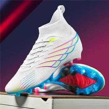 Новые футбольные бутсы мужские и женские AG шипы золотые соревнования студенческие тренировочные бутсы искусственный газон TF сломанные шипы обувь 32