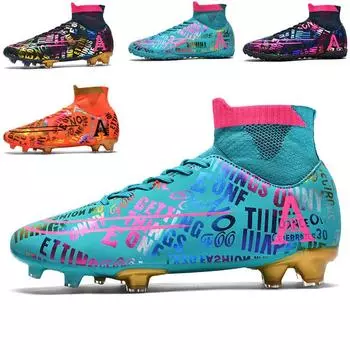 Новые футбольные бутсы сломанные ногти мужские и женские детские взрослые AG длинные ногти студенческие тренировочные спортивные туфли мандариновые утки кроссовки 35